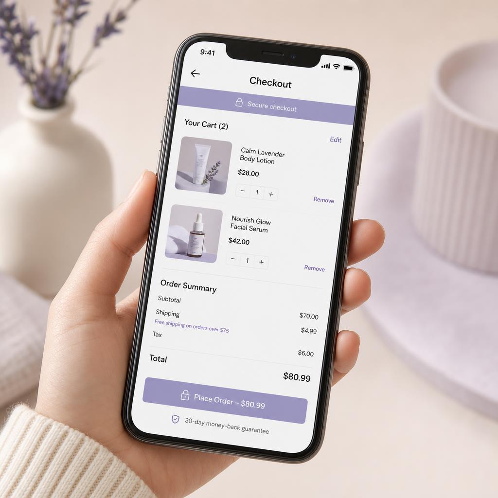 TikTok Shop checkout on mobile